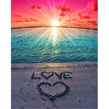 세진 DIY 보석십자수 3D 72가지 신제품 새로운 취미생활 보석 십자수 보석십자수, 34x44 LOVE 해변, 1세트