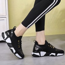 여성 에어로빅화 사계절 줌바운동화 스윙화 헬스 고급형 에어로빅운동화, 37, 블랙