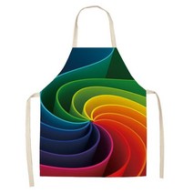 레인보우 앞치마 킹 액세서리 카와이 앞치마 앞치마 주방 맞춤 앞치마 앞치마 린넨 앞치마 앞치마 여성 메이드 앞치마 홈, 47x38cm 어린이 사이즈, 2