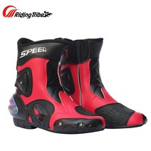 바이크 롱 부츠 오토바이 신발 슈즈 라이딩 보호, 47, 레드A004(미디움슈즈)