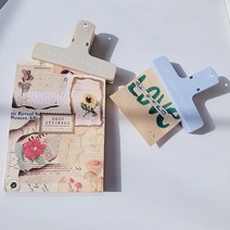 사무실 서류 독서 다꾸 다이어리 대형 집게 냉장고 책상 철제 타공판 자석 부착 봉지 집게, 핑크