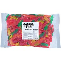 스웨디시 피쉬 미니 어쏠티드 소프트 앤 츄이 캔디 젤디 모음 5lb(2.26kg) 1팩 SWEDISH FISH Mini Assorted Soft & Chewy Candy, 1개