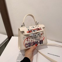 여성 숄더 백 가죽 데일리 가방 천연 버킷 패션 핸드 만화 곰 인쇄 메신저 고급 pu