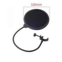 타이어 탈착기 분리기 100mm 더블 레이어 스튜디오 마이크 유튜브 가라오케 팟 캐스트 녹음 액세서리에 대 한 유연한 바람 화면 사운드 필터, 01 Black