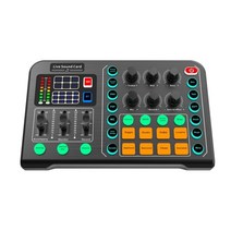 디제잉장비 dj장비 라이브 스트리밍 방송 위한 m6 rgb led otg 전송 무선 블루투스 호환 외부 믹서 사운드 카드 소음 감소, 검은색