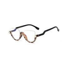 일본안경테 금테 얼굴큰사람 안경 트렌디 한 프레임 여성 패션 하프 프레임 블랙 안티 블루 라이트 프레임 럭셔리 크리스탈 클리어 프레임 okular 얼큰이 초경량