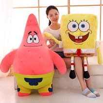 스펀지밥 대형인형 캐릭터 선물 쿠션 애착 수면인형 바디필로우, ._50cm  뚱이