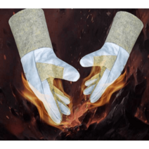 오지 이중코팅장갑 500도 단열 화재 예방 장갑 실험실, 강화된34cm1쌍 내구성이있음