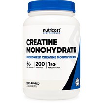 Nutricost Creatine Monohydrate 뉴트리코스트 크레아틴 모노하이드레이트 헬스보충제 1kg, 1개