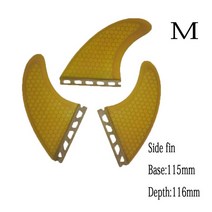 여러 크기 Fut-3-Fin 통관 판매 S M 대형 서핑 보드 핀 트라이 세트 액세서리 Carbonfiber 지느러미, 22 Yellow-M