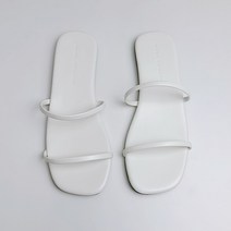 여름 슬림 사각 두줄 투 스트랩 슬리퍼 1cm 말랑 푹신 낮은굽 조리 4Color