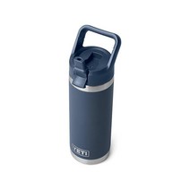 YETI Rambler 532ml(18온스) 병 진공 단열 스테인리스 스틸 빨대 캡 샤르트뢰즈, Navy