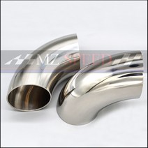 자동차부품 51mm 60mm OD 위생 버트 용접 90 도 엘보 벤드 파이프 304 스테인레스 스틸 자동차 배기 머플러, 06 19mm