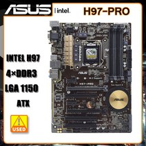 ASUS H97-PRO LGA 1150 마더보드 DDR3 인텔 H97 32GB PCI-E 3.0 SATA 3 USB3.0 DVI ATX 셀러론 G1850 코어 i3-4360, 한개옵션0