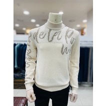 레노마 옴므 21F/W 베이지 모 캐시미어 레터링 반폴라 니트티셔츠/RNHMKT77A