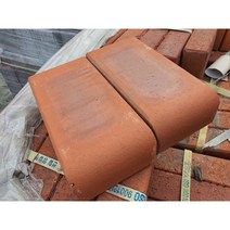 [5장] [100%황토를 구운] 황토보도블럭 점토블럭 벽돌 [티파니스톤랜드] 황토벽돌 황토 황토방 구들방 점토 인테리어 건축 조경 건강 환경, 계단 마감용 적황토 투톤, 5개