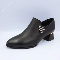 SNL 여성수제화 스틸레토힐 펌프스 부띠 여자정장구두 Swm23005 블랙 4CM