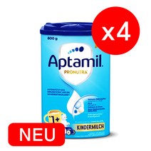 (대용량) 압타밀 킨더밀쉬 프로누트라 플러스 1단계 800g 4개_리뉴얼 분유_용량 꼭 확인하세요!!, 600g, 4개