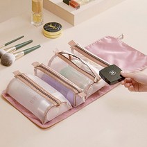 탈부착 수납 편리 하게 롤링 여행파우치 4종 세트 여행용 휴대용 캐리어 화장품 분리 정리