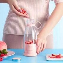 콩가는기계 두유기계 두유기 미니두유제조기미니 휴대용 블렌더 믹서 스무디 컵 신선한 주스 두유 메이커, 02 Pink