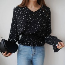 코지 여자 고급스런 면접룩 직장인 오피스룩 하트 프릴 블라우스