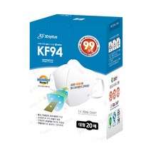 3Q 3D KF94 Plus 입체형 미세먼지 초미세먼지 황사 방역 마스크 KF94 플러스 대형, 3Q KF94 플러스 마스크(20매)-대