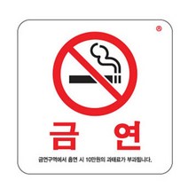 공공장소 금연 안내 과태료 표지판 아크릴 정사각형 100x100 안내문 건물 아크릴 금연 흡연금지, ≪특가≫상품선택「할인」