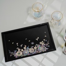 한식 자개트레이 나전칠기쟁반 옻칠, 보자기포장