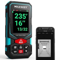 Mileseey 정품 레이저 측정 도구 MiLESEEY 109.4m(330피트) 다기능 측정기 6.1cm(2.4인치) 컬러 백라이트 디스플레이 각도 센서가 있는 충전식 거리