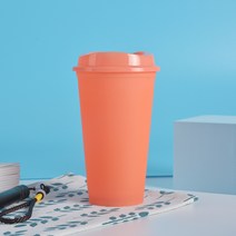 SIMPLIFY 16oz 열변환컵 감온 변색컵, 오렌지, 401-500ml