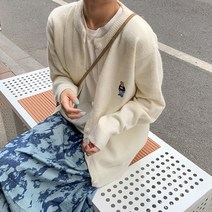 여성 가을 가디건 베이직 데일리 코즈 곰돌이 니트