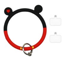 루이스 소프트 실리콘 스마트폰 스트랩 걸이 손목 밴드 링 귀여운 핸드링 투명 컷팅태그 홀더 2개 증정, 01-레드