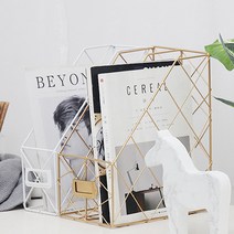 인테리어 철제 잡지 파일 꽂이 박스 서류정리함, 블랙앤트 2단골드