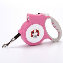 개폐식 개 가죽 끈 with led 손전등 detachable dog dog dog cat traction rope belt dog leash for dogs, 분홍