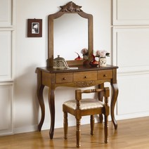 SL겔러리 앤디 원목화장대세트 입식 엔틱인테리어 파우더룸 거울 스툴 포함 앤틱크 드레스룸