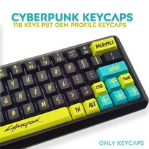 사이버펑크 키캡 117키 PBT 키 캡 OEM 커스텀 체리 MX 스위치 기계식 키보드, free