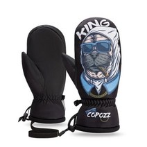 COPOZZ 30 ℃ 두꺼운 성인 십대 전문 스노우보드 스키 장갑 방풍 겨울 따뜻한 보온 스노우 장갑 스키 스노우모빌, cigar dog+M