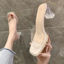 여성젤리슈즈 젤리샌들 쪼리샌들 클리어 힐 슬리퍼 여성 샌들 여름 신발 투명한 하이 펌프 웨딩 젤리 Buty