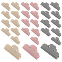 투엘 밀봉집게 과자 비닐 밀봉클립 30P 아이보리 핑크 그레이 1세트, 30개