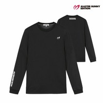 마스터바니 소매 레터링 긴팔 티셔츠 M411A3TR015_BK