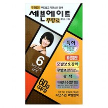 세븐에이트 무향료 칼라크림 60g 대용량 새치머리 염색약, 6호 자연갈색, 2box