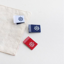 릴리패브릭 6개-끼움라벨) 배의방향키(3컬러) - 직조라벨, 레드