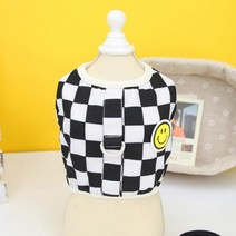 애완 동물 조끼 봄여름 강아지 패션 격자 무늬 하네스 작은 개 귀여운 만화 가디건 고양이 귀여운 디자이너 옷 치와와 몰타, black+XXL