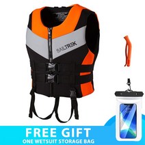 웨이크보드 서핑보드 포일 하이드로 패들 구명 조끼 성인 서핑 모터 보트 스키 카약 수영 수상 스포츠 웨이, 14 3552Orange_04 XL(65-75KG)