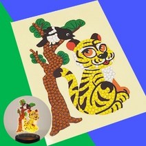 오렌지e몰 반짝반짝 보석십자수 스티커 민화 호작도