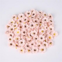 플라워 월 드라이 미니 데이지 장식 꽃 인공 실크 파티 웨딩 홈 벽 바느질 액세서리 개, light pink flower+30pcs