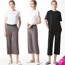 르오트 [르오트] 플리츠 풀코디 2종세트(블라우스+8부팬츠)