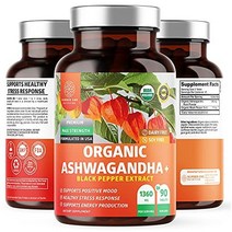 n1n 프리미엄 유기농 ashwagandha 1360mg 최대 강도 삼중 흡수 스트레스 완화를 지원하는 후추 추출물이 포함된 천연 ashwagandha 보충제 부신 지원 &