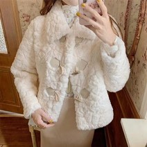 에코퍼롱코트 페이크퍼코트 신제품 캐주얼 인조 토끼털 경적 버클 탑 여성용 모피 코트 2022 가을 겨울