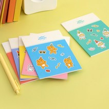 [문구조아] 카카오프렌즈 해피모먼트 A6 노트 세트 무지, 7개